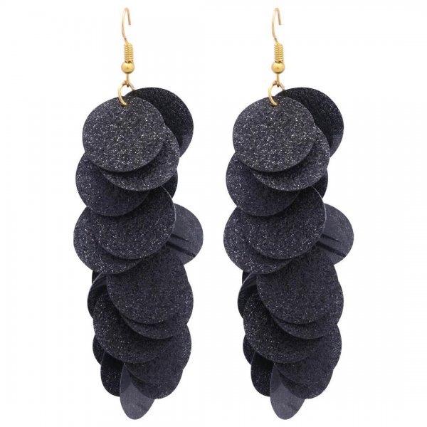 گوشواره آویز سکه‌ای رنگ مشکی شاین