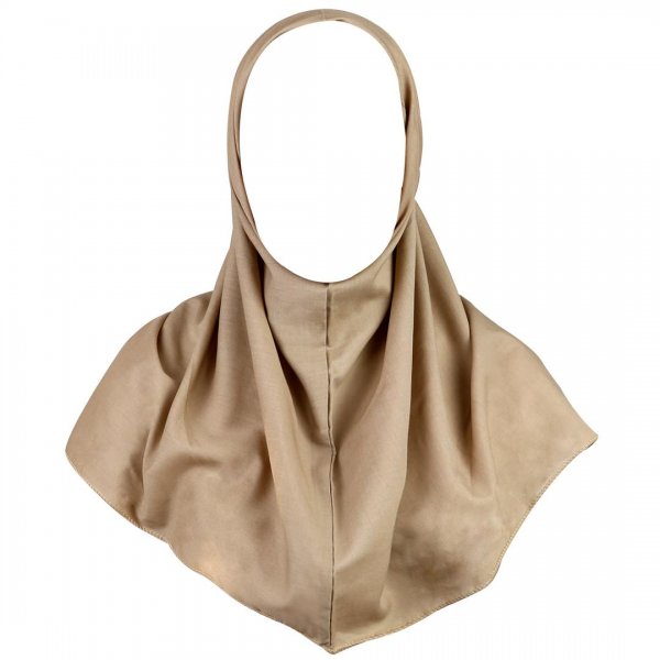 مقنعه نخی ساده رنگ کرم