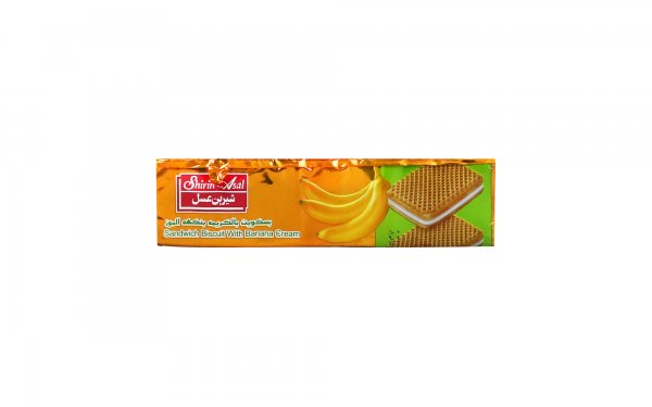 بیسکویت کرم‌دار موز شیرین‌عسل مقدار 120 گرم