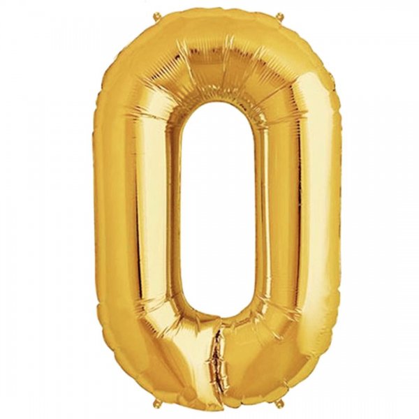 بادکنک فویلی عدد صفر 81 سانتی‌متری رنگ طلایی