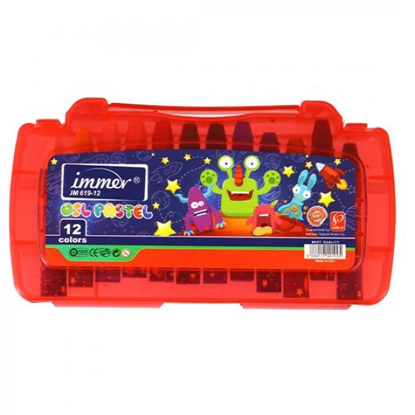  مداد شمعی 12 رنگ ایمر (Immer) مدل JM619-12