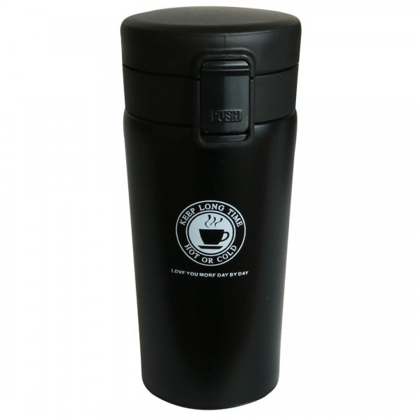 ماگ سفری (تراول ماگ) فلزی رنگ‌ مشکی حجم 350 میلی‌لیتر