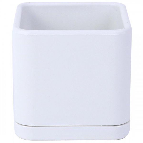 گلدان مکعبی کوچک مهرنی (Mehrni) رنگ سفید ابعاد 7.5x7.5x6.5 سانتی‌متر