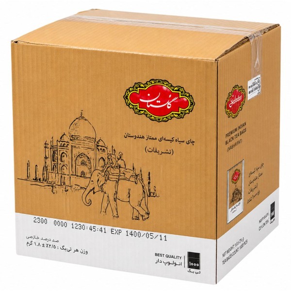 چای سیاه کیسه‌ای ممتاز خارجی تشریفات گلستان بسته 1000 عددی