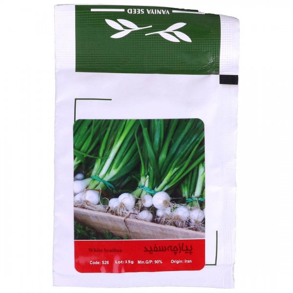 بذر پیازچه سفید (White Scallion) وانیا آذر سبزینه کد S26 مقدار 15 گرم