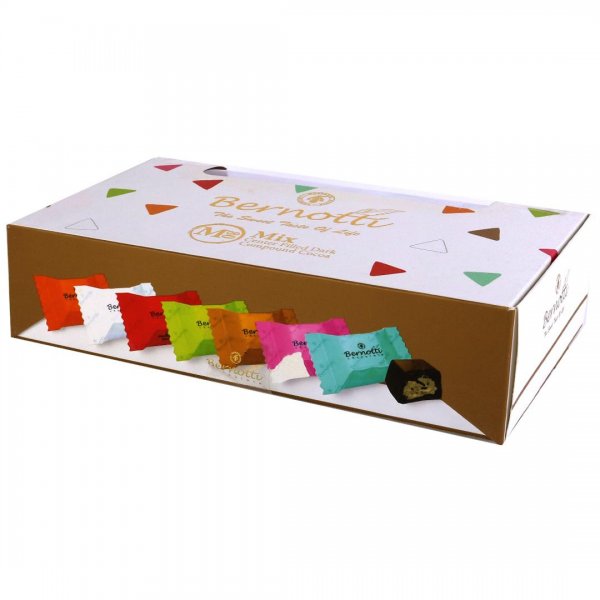 فرآورده کاکائویی تلخ با مغز کرم و طعم میوه برنوتی مدل Mix M80 مقدار 700 گرم