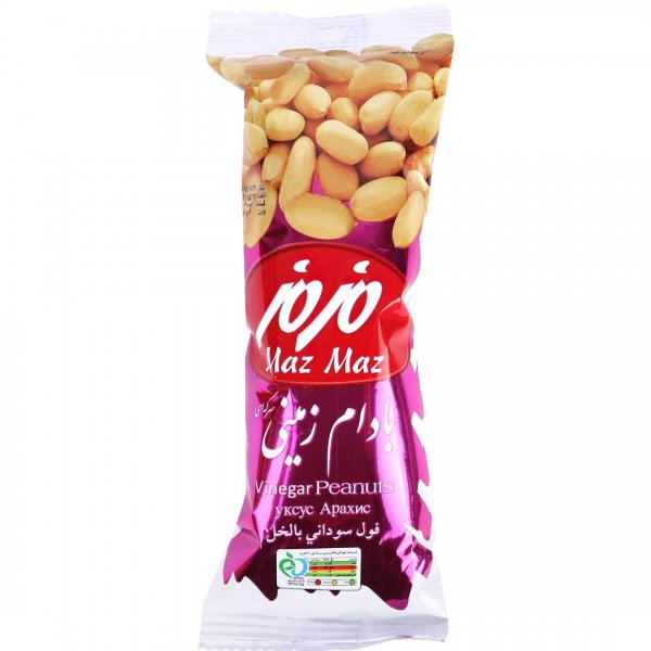 بادام زمینی سرکه‌ای مزمز مقدار 40 گرم