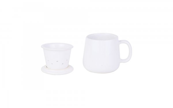 لیوان سرامیکی دمنوش سفید 