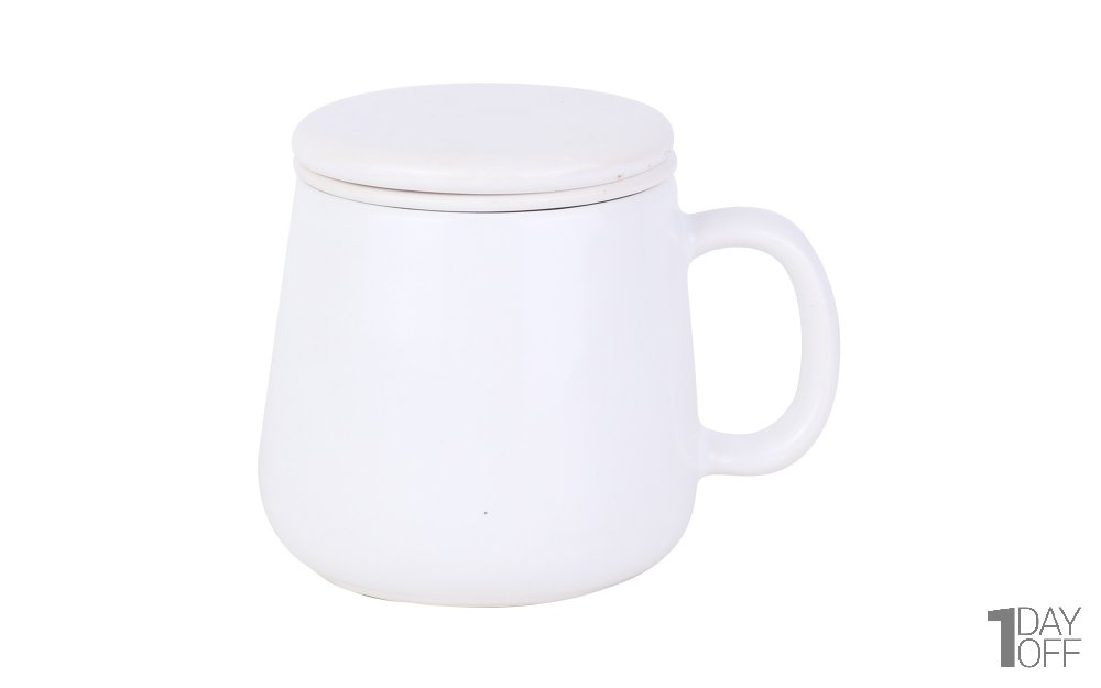 لیوان سرامیکی دمنوش سفید 