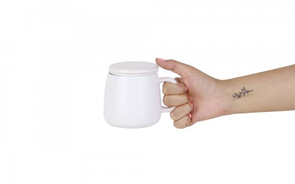 لیوان سرامیکی دمنوش سفید 