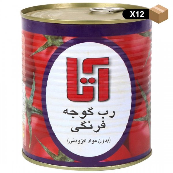 رب گوجه‌فرنگی آتا مقدار 800 گرم - بسته 12 عددی