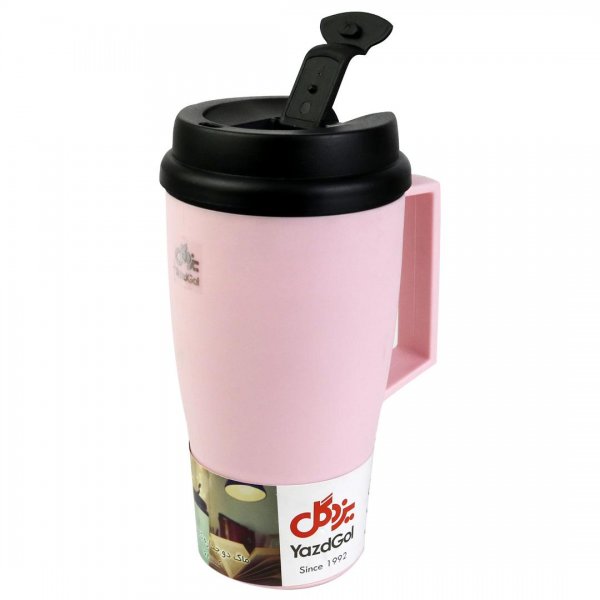 ماگ دوجداره دسته‌دار با ظرفیت 380 میلی‌لیتر کامنوش یزدگل رنگ صورتی