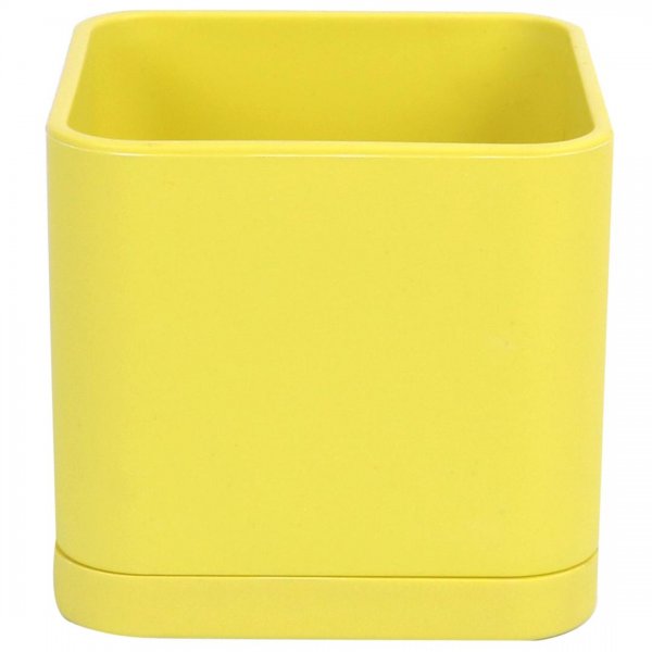 گلدان مکعبی زرد سایز 10 کد 104 مهرنی (Mehrni)